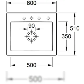 Villeroy & Boch Subway 60 S graphite + Handbetätigung
