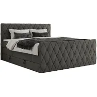 MKS Meble MKS Boxspringbett Hellgrau, Textil, 2-Sitzer, H3, Rechteckig,