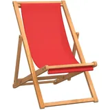 vidaXL Strandstuhl 56 x 105 x 96 cm teak/rot klappbar