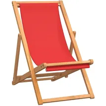 vidaXL Strandstuhl 56 x 105 x 96 cm teak/rot klappbar