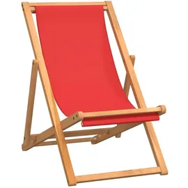 vidaXL Strandstuhl 56 x 105 x 96 cm teak/rot klappbar