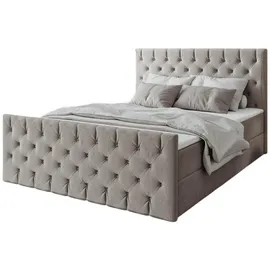 kaiser möbel Kontinentalbett Mars Mit Bettkasten Stoff Riviera - Beige, 160x200 cm, Schlafzimmer, Betten, Boxspringbetten