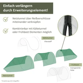 NATIV Pflanztunnel aus grünem Netzmaterial, Gartentunnel, Vogelschutznetz