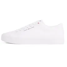 Tommy Hilfiger Herren Vulcanized Sneaker Core Canvas Low Top, Weiß (White), 45