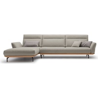 hülsta sofa Ecksofa hs.460, Sockel in Eiche, Winkelfüße in Umbragrau, Breite 338 cm beige|grau