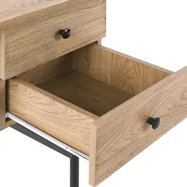 Beliani Schreibtisch ABILEN Hellbraun 120 cm 60 cm) mit Stauraum