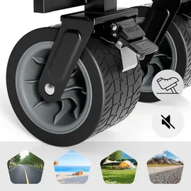 SAMAX Bollerwagen Faltbar Offroad Camping Edition schwarz/grau