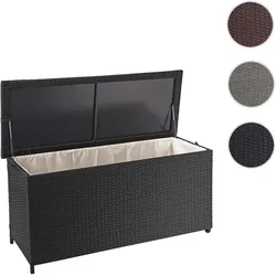 Poly-Rattan Kissenbox HWC-D88, Gartentruhe Auflagenbox Truhe ~ Premium schwarz, 63x135x52cm 320l