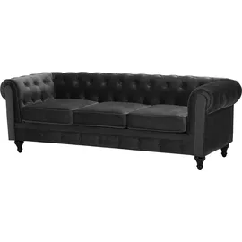 Beliani Sofa Samtstoff schwarz