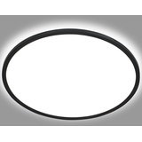 Briloner Slim LED Panel Deckenleuchte, Deckenlampe mit Hintergrundbeleuchtungseffekt, 18 Watt, 2400 Lumen, 4000 Kelvin, Weiß-Schwarz, Rund, 29,3cm, 7155-415