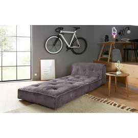 INOSIGN »Pia« Loungesessel aus Cord, in 2 Größen, Pouf-Funktion. grau