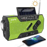 Uniquebella Solarradio, Handkurbel, AM/FM Wetterradio Notfallradio (Baustellenradio, LED Taschenlampe, Leselampe, SOS-Alarm, Vielseitige Auflademöglichkeiten, Kompakt und wasserdicht) grün