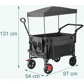 Relaxdays Bollerwagen faltbar grau
