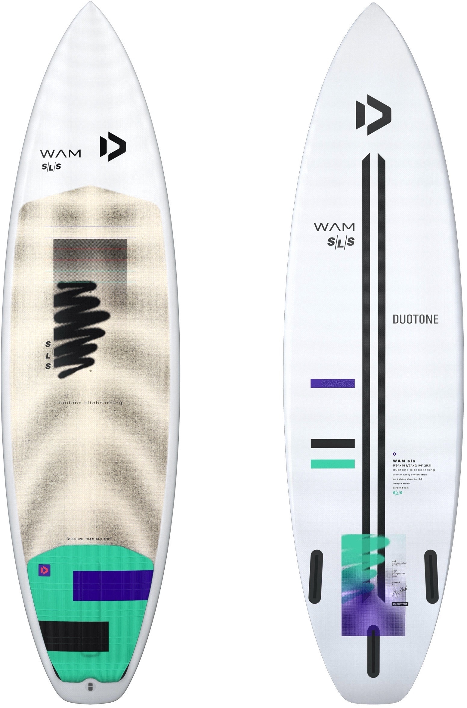 Duotone Wam SLS Kite Surfboard 23 Surf Wave Welle Directional, Größe in Fuß: 5'9''