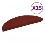 vidaXL 15 Stk. Selbstklebende Treppenmatten Nadelvlies 56x17x3cm Rot