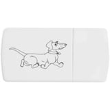 Azeeda 'Dackel Hund' Pillendose/Tablettenbox mit Pillenteiler (PI00005805)