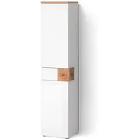 Livinity® Badschrank, Weiß, Weiß, 6 Fächer, 1 Schubladen, Rechteckig,