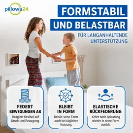 Pillows24 Topper 90 x 200 cm aus Kaltschaum 6 cm hoch weiß