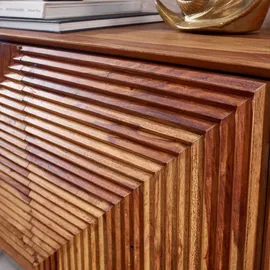 Wohnling Sideboard Sheesham massiv, 2 Fächer, 100x71x40 cm - rosenholz