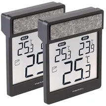 Pearl 2er-Set digitale Fensterthermometer zeigt Außen-,Höchst- & Tiefstwerte