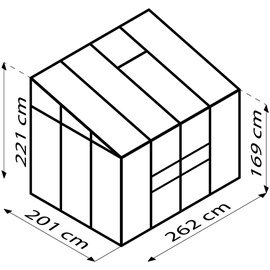 Vitavia Ida 5200 Alu eloxiert ESG/HKP 3 mm / Dach 6 mm 5,2 m2