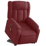 vidaXL Massagesessel mit Aufstehhilfe Polyester 149 x 77 x 0 cm Weinrot elektrisch
