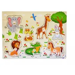Wildtierformen-Puzzle, Holz