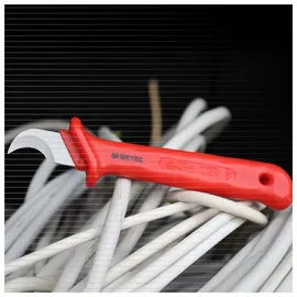 WeTec Kabel-u.Abisoliermesser, halbunde Klinge, mit Kappe, VDE