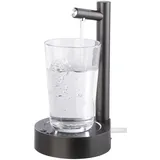 Rosenstein & Söhne Akku-Trinkwasser-Pumpe Edelstahl-Auslass mit Becherablage Schwarz