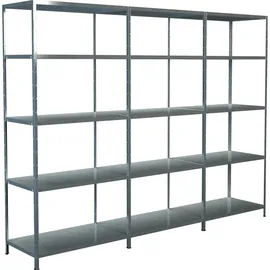 SCHULTE Regalwelt Schulte Regal-Set 1 Steckregal & 2 Anbauregale 200 cm x 260 cm x 50 cm verzinkt