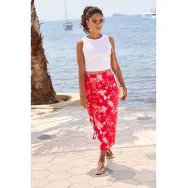 LASCANA Jerseyrock Damen Floral Rot 46