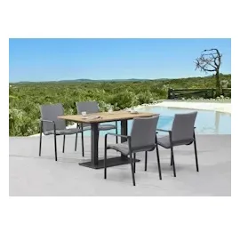 BEST Freizeitmöbel Positano Diningsessel 57 x 63 x 86 cm anthrazit/hellgrau