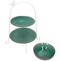 Mambocat B. Etagere Reactive Glaze Green - Leros - bluegreen 42,00 cm - 2008886