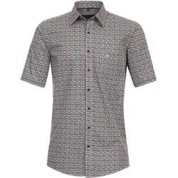 Kurzarmhemd CASAMODA "CASAMODA Freizeithemd Kurzarm Print", Herren, Gr. 7XL, Normalgrößen, gelb, 100% Baumwolle, bedruckt, comfort fit, Hemden