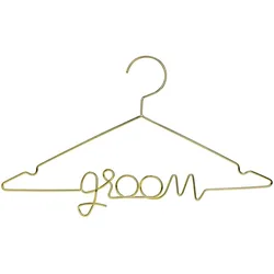 Kleiderbügel Metall 45x27cm Groom Metallbügel für Bräutigam Metallkleiderbügel Hemd Jacke Anzug Hemdenbügel Hochzeitszubehör Hochzeit Accessoires Gold