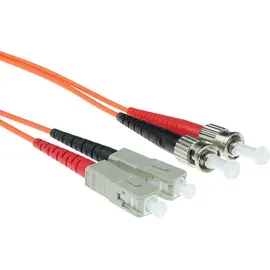 Act 5 meter LSZH Multimode 62.5/125 OM1 fiber patch cable duplex with ST and SC connectors.
