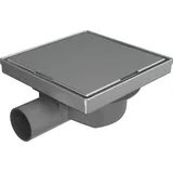 EMKE Duschrinne Quadratischer Bodenablauf 2in1 Komplettset, Geruchsstop und Haarsieb, 1000cm, Schwarz (60 mm)