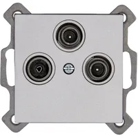 Kopp Antennensteckdose 3-Fach TV/RF/SAT Athenis Stahl, 1 Stück, 941347086