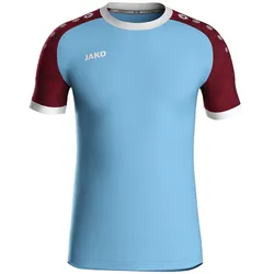 JAKO Iconic kurzarm Trikot 457 - lightblue/weinrot M