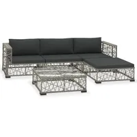 vidaXL Garten-Lounge-Set 5-tlg. grau