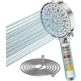 Cobbe Duschkopf mit Filter Hochdruck Handbrause 6 Strahlarten Wassersparend