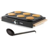 DOMO collection Domo - Crepeseisen Holzdesign Crêpe & Pancake Maker, 6 Crepes A ́ø11cm- 1000 Watt