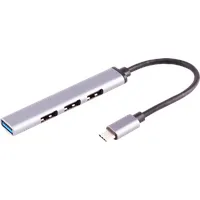 ShiverPeaks ®-BASIC-S--USB-C Hub, 3.0, 4-fach USB-A, ALU, slim, 0,12m BS13-50002