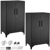 Tectake Blake Aktenschrank 60 x 40 x 100 cm schwarz