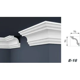 Marbet Design Stuckleiste E-16 weiß 1 St. 200 x 9,6 x 0,9 cm