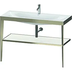 Duravit XViu Möbelwaschtisch-Kombination XV4717OB185 120 x 48 cm, 1 Hahnloch, weiß hochglanz, mit Metallkonsole, champagner matt