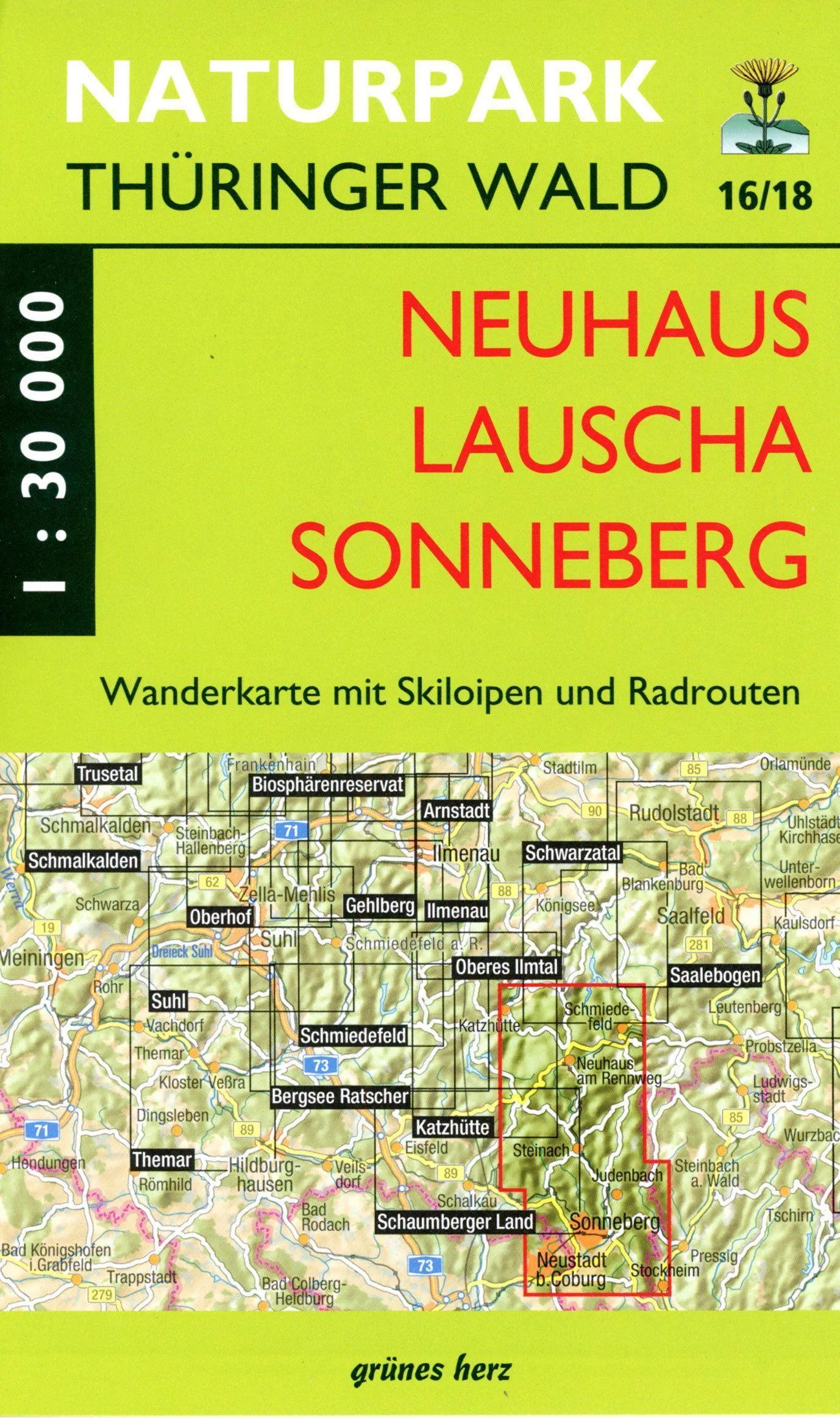Wk 16/18 Neuhaus-Lauscha-Sonneberg  Karte (im Sinne von Landkarte)