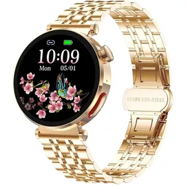 knauermann Neo 2 Rund 40 mm Gold Edelstahlarmband Gold