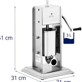 Royal Catering Catering RCWV-3L Wurstfueller, Fleischwolf, Silber