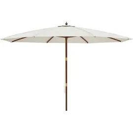 vidaXL Sonnenschirm mit Holzmast 400 x 273 cm Sandfarben